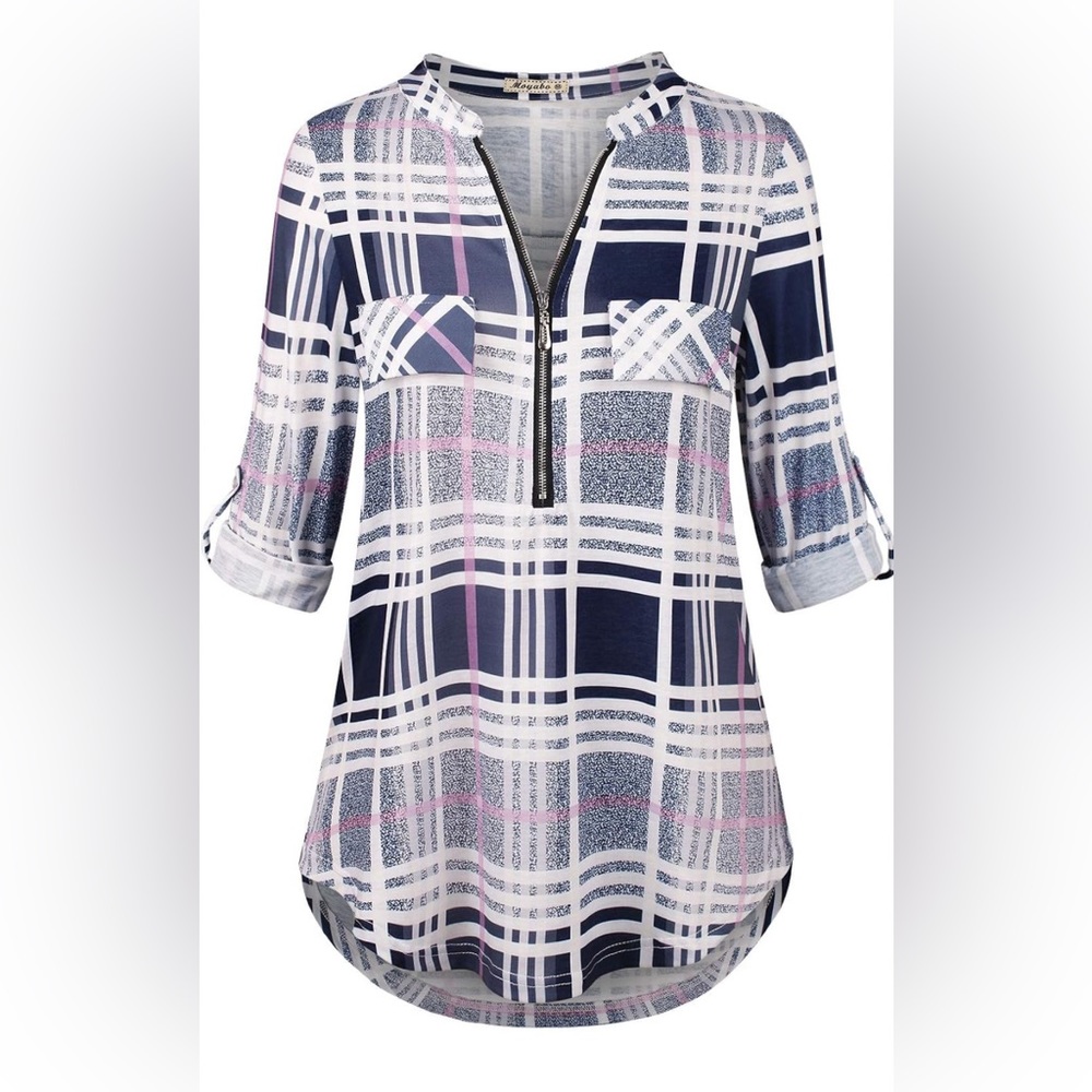 🔥 SALE Moyabo Overize Tops for Women,Retro Style Rolled Up 3/4 Sleeve Tunics